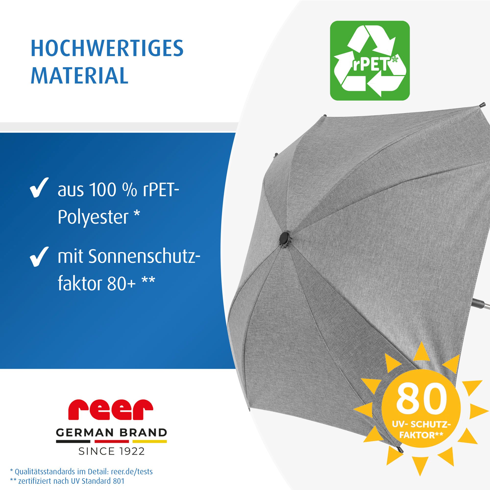 ShineSafe Sonnenschirm, grau-melange