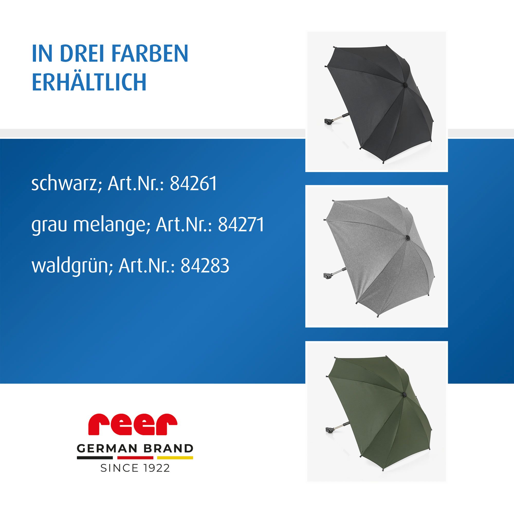 ShineSafe Sonnenschirm, grau-melange