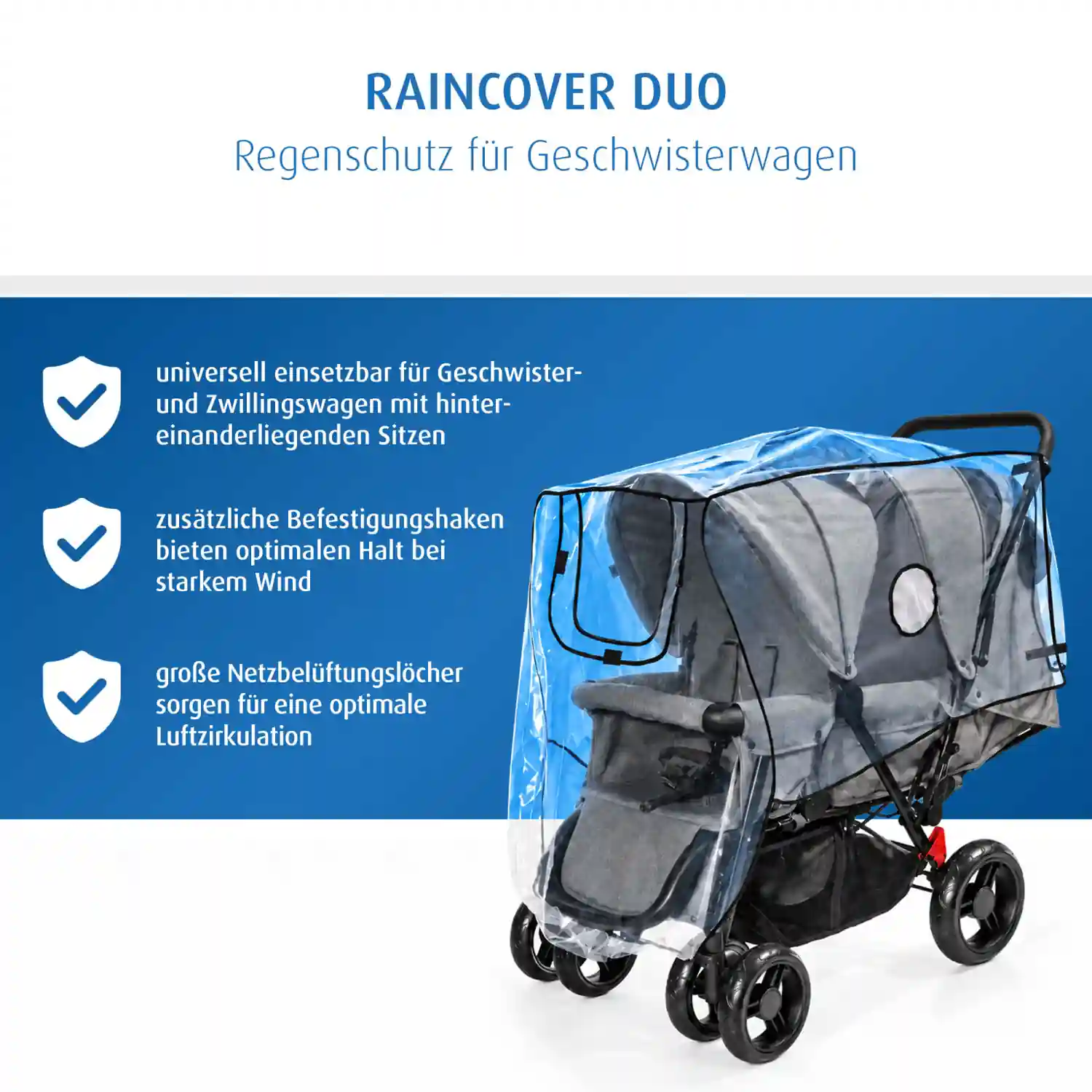 Regenschutz an Kinderwagen